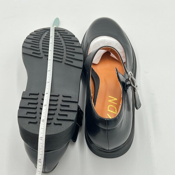 YDN Black Round Toe Mary Jane Platform Adjustable Single Ankle Strap Buckle Pump - Picture 6 of 8